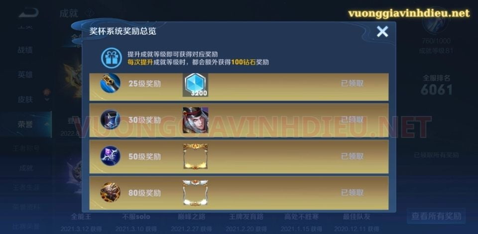 Hệ thống thành tích