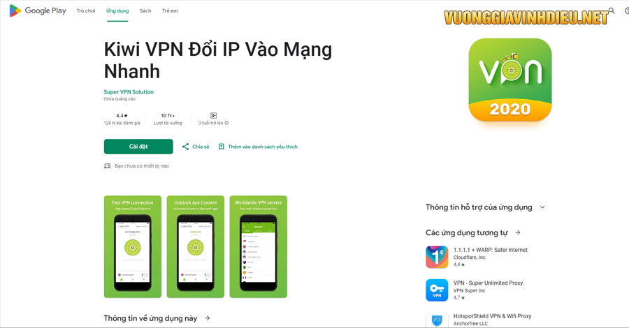 Tham khảo phần mềm Kiwi VPN IP để đổi địa chỉ mạng