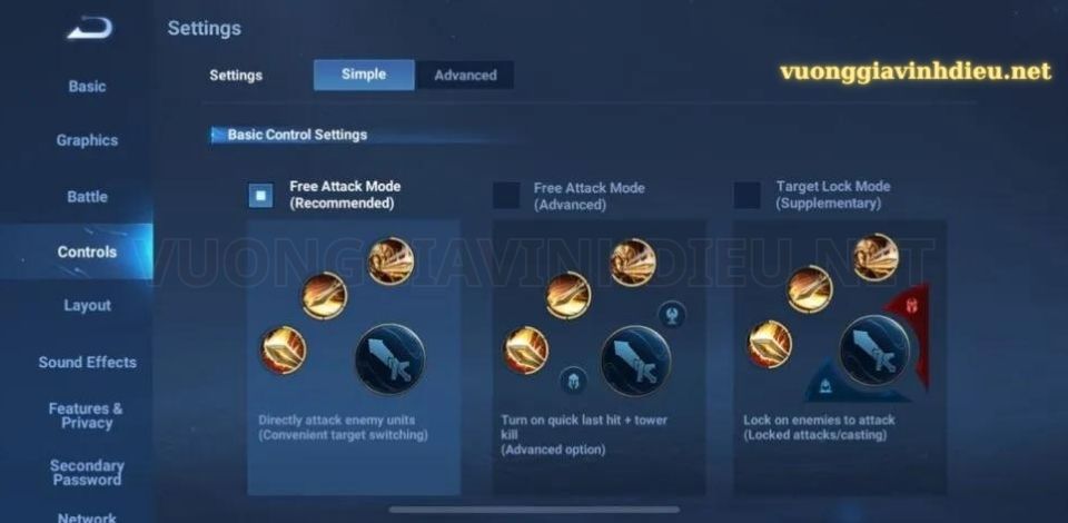 cài đặt điều khiển