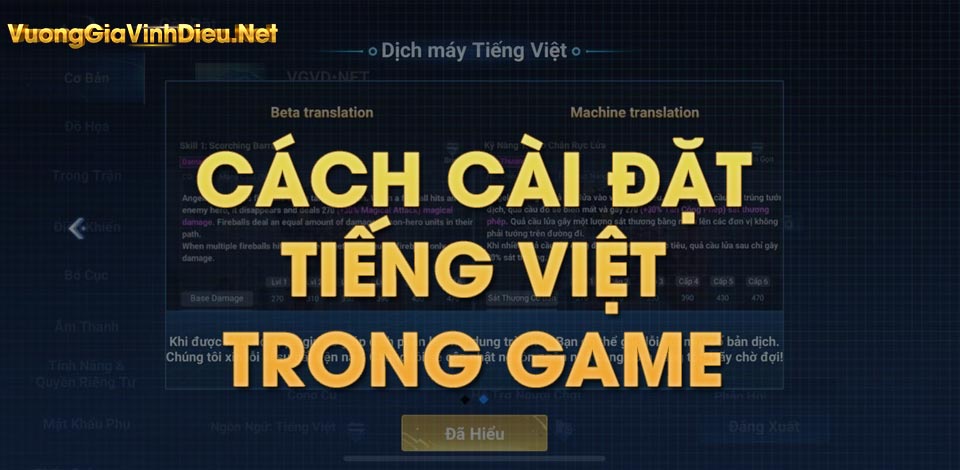 Cách cài đặt tiếng VIệt Vương Giả Vinh Diệu
