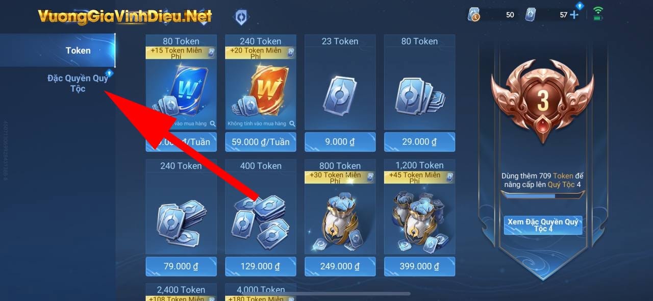 hệ thống quý tộc vương giả vinh diệu 2