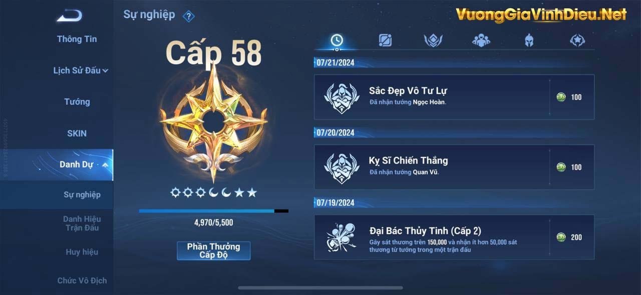 hệ thống sự nghiệp vương giả vinh diệu 2