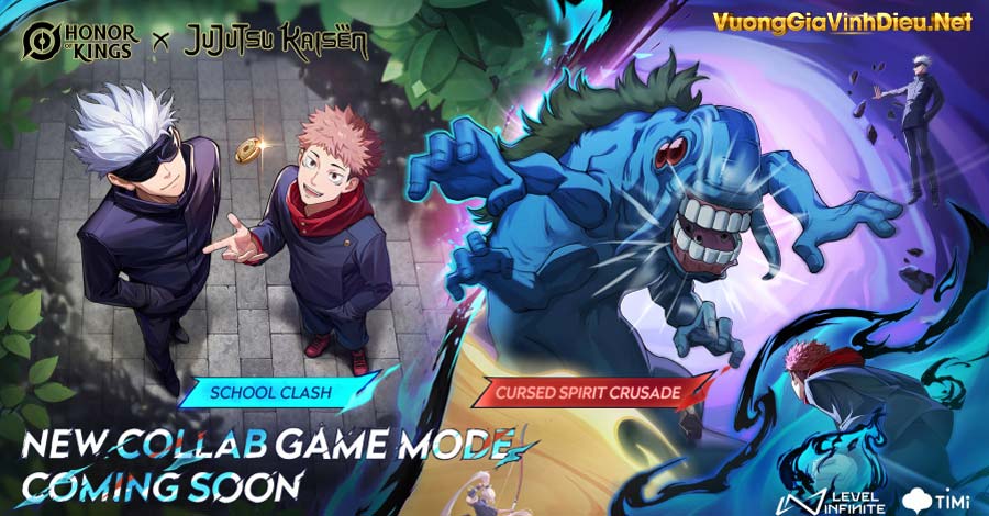 Vương Giả Vinh Diệu và Jujutsu Kaisen Hợp Tác Chính Thức