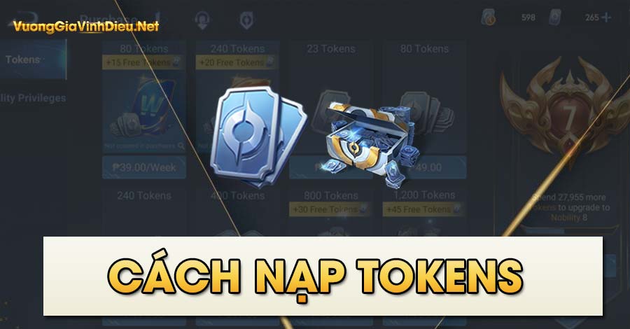 Hướng Dẫn Cách Nạp Token Vương Giả Vinh Diệu