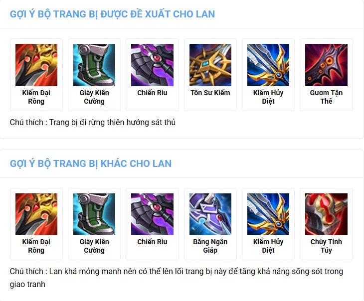 Hai lỗi build trang bị cho Lan
