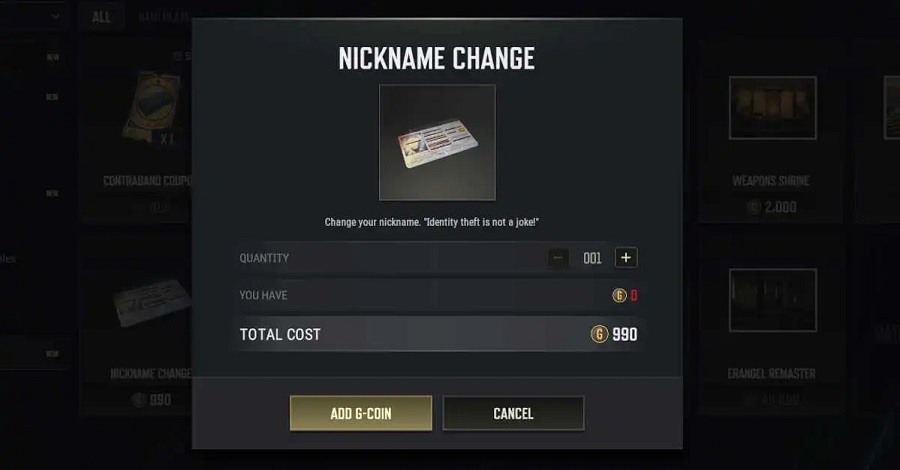 Lưu ý khi đổi tên trong PUBG