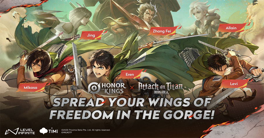Honor of Kings chính thức hợp tác cùng Attack on Titan